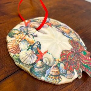 Handmade vintage sand dollar ornament